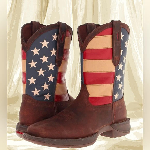 New Durango Men's Rebel Patriotic 🇺🇸 Pull-On Western Flag Boots Brown 11.5 - Picture 9 of 14
